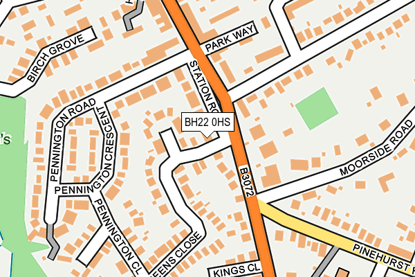 BH22 0HS map - OS OpenMap – Local (Ordnance Survey)