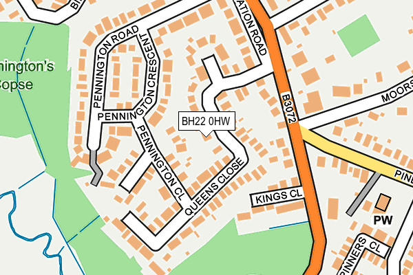BH22 0HW map - OS OpenMap – Local (Ordnance Survey)