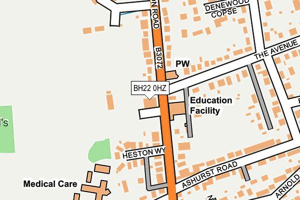 BH22 0HZ map - OS OpenMap – Local (Ordnance Survey)