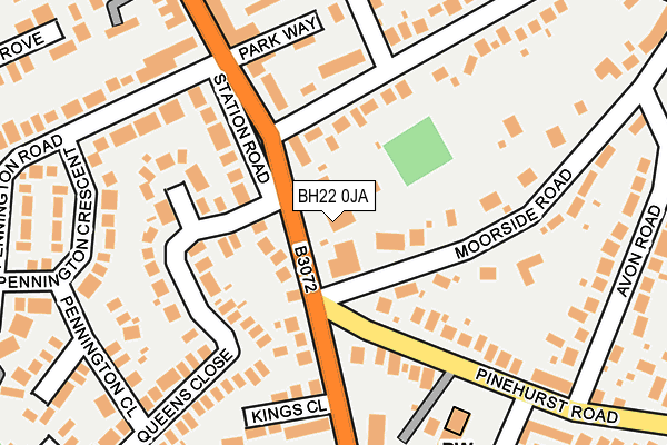 BH22 0JA map - OS OpenMap – Local (Ordnance Survey)