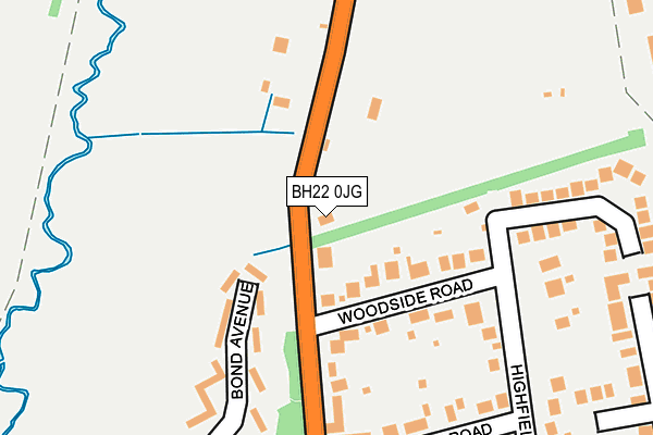 BH22 0JG map - OS OpenMap – Local (Ordnance Survey)