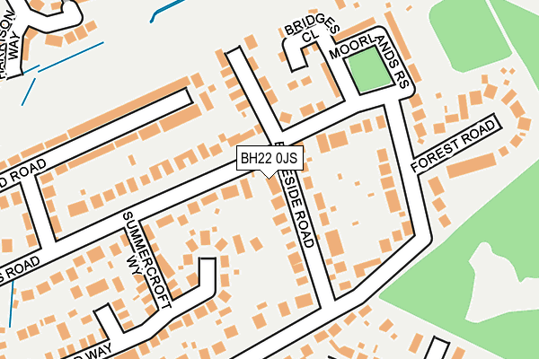 BH22 0JS map - OS OpenMap – Local (Ordnance Survey)