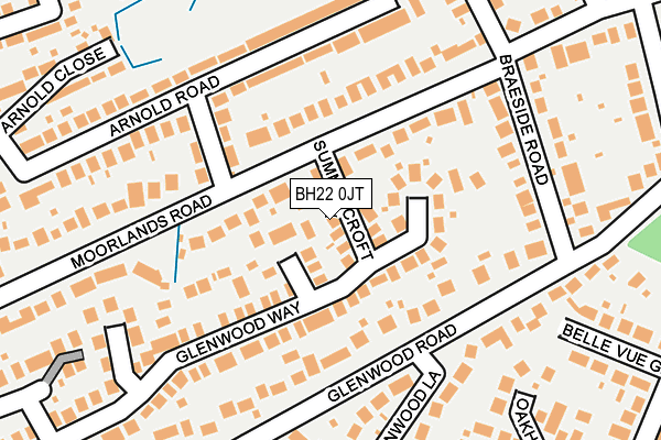 BH22 0JT map - OS OpenMap – Local (Ordnance Survey)