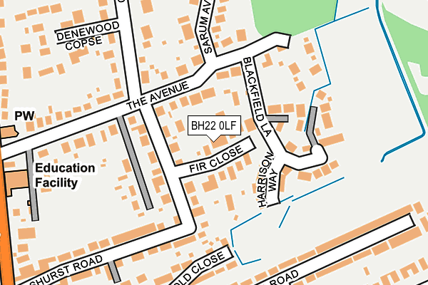 BH22 0LF map - OS OpenMap – Local (Ordnance Survey)