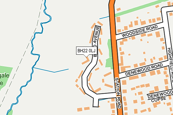 BH22 0LJ map - OS OpenMap – Local (Ordnance Survey)