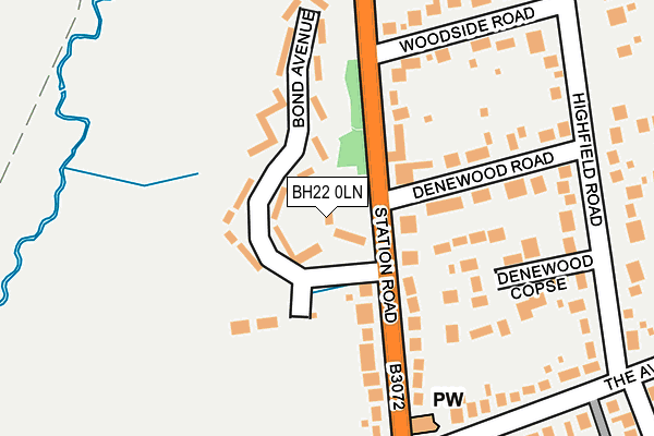 BH22 0LN map - OS OpenMap – Local (Ordnance Survey)