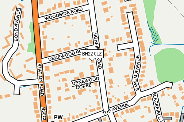 BH22 0LZ map - OS OpenMap – Local (Ordnance Survey)