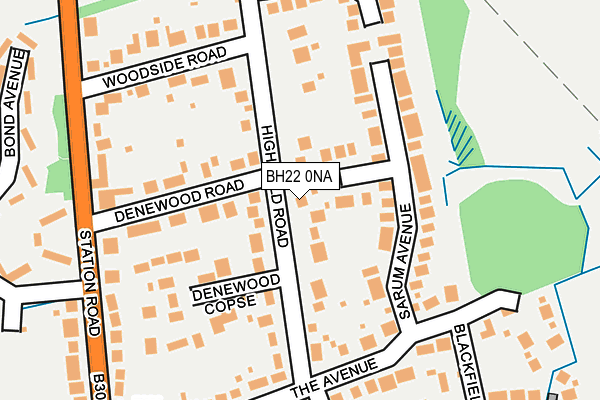 BH22 0NA map - OS OpenMap – Local (Ordnance Survey)