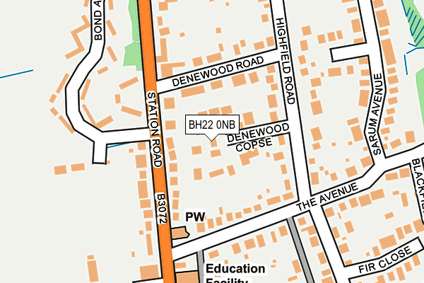 BH22 0NB map - OS OpenMap – Local (Ordnance Survey)