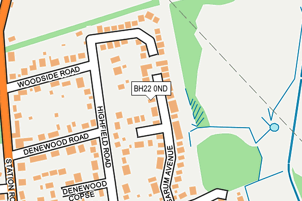 BH22 0ND map - OS OpenMap – Local (Ordnance Survey)