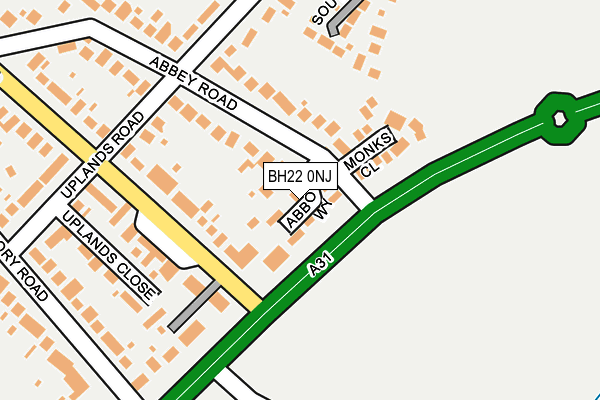 BH22 0NJ map - OS OpenMap – Local (Ordnance Survey)