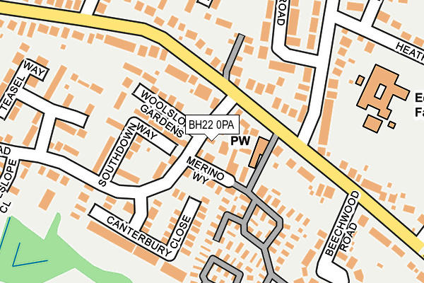 BH22 0PA map - OS OpenMap – Local (Ordnance Survey)