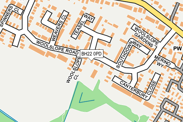 BH22 0PD map - OS OpenMap – Local (Ordnance Survey)