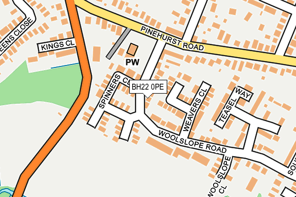 BH22 0PE map - OS OpenMap – Local (Ordnance Survey)