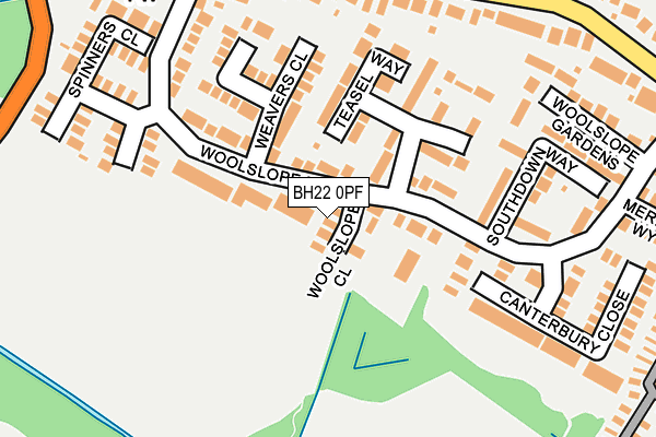 BH22 0PF map - OS OpenMap – Local (Ordnance Survey)