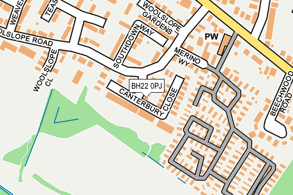 BH22 0PJ map - OS OpenMap – Local (Ordnance Survey)