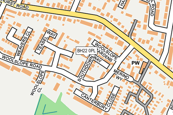 BH22 0PL map - OS OpenMap – Local (Ordnance Survey)