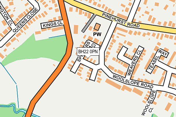 BH22 0PN map - OS OpenMap – Local (Ordnance Survey)