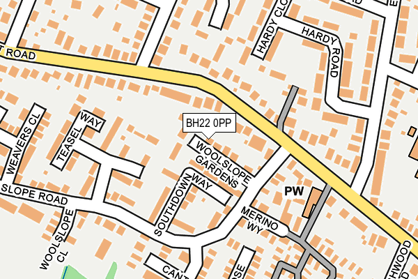 BH22 0PP map - OS OpenMap – Local (Ordnance Survey)