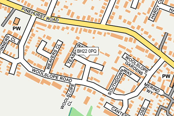 BH22 0PQ map - OS OpenMap – Local (Ordnance Survey)