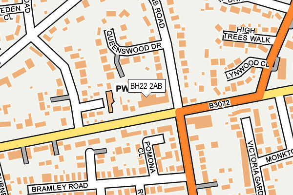 BH22 2AB map - OS OpenMap – Local (Ordnance Survey)