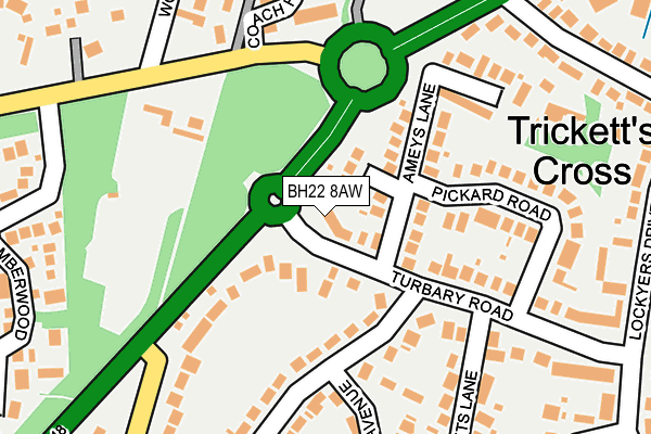 BH22 8AW map - OS OpenMap – Local (Ordnance Survey)