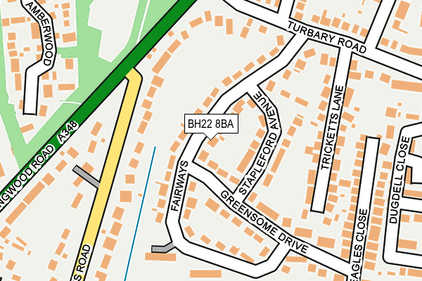 BH22 8BA map - OS OpenMap – Local (Ordnance Survey)