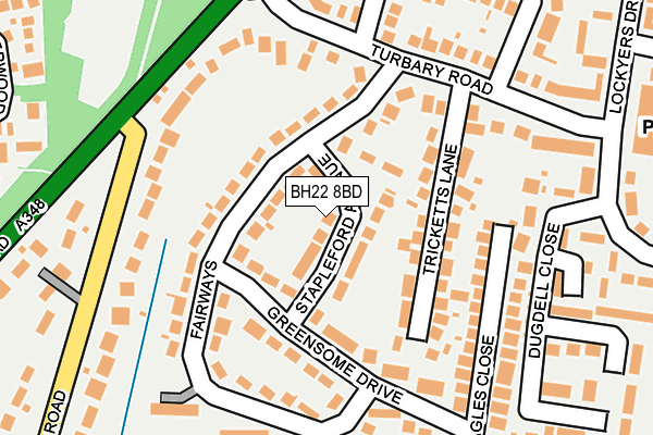 BH22 8BD map - OS OpenMap – Local (Ordnance Survey)