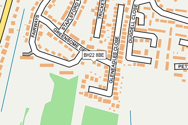 BH22 8BE map - OS OpenMap – Local (Ordnance Survey)
