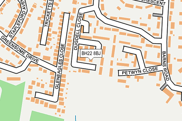 BH22 8BJ map - OS OpenMap – Local (Ordnance Survey)