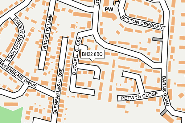 BH22 8BQ map - OS OpenMap – Local (Ordnance Survey)