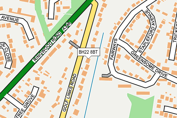 BH22 8BT map - OS OpenMap – Local (Ordnance Survey)
