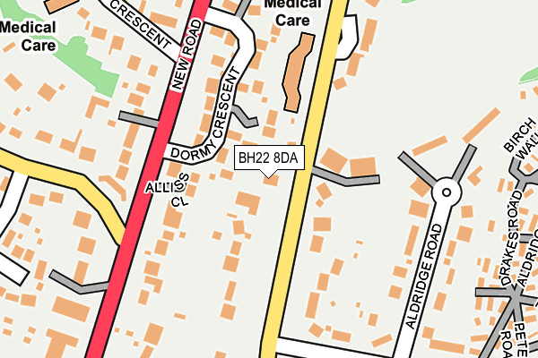 BH22 8DA map - OS OpenMap – Local (Ordnance Survey)