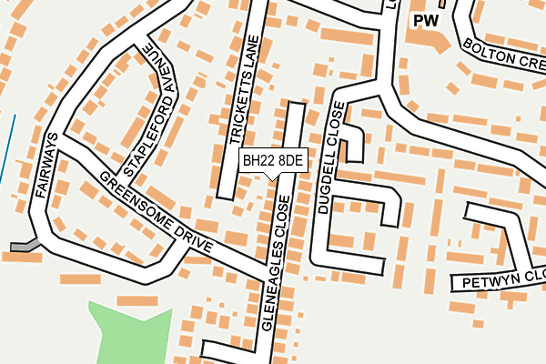 BH22 8DE map - OS OpenMap – Local (Ordnance Survey)