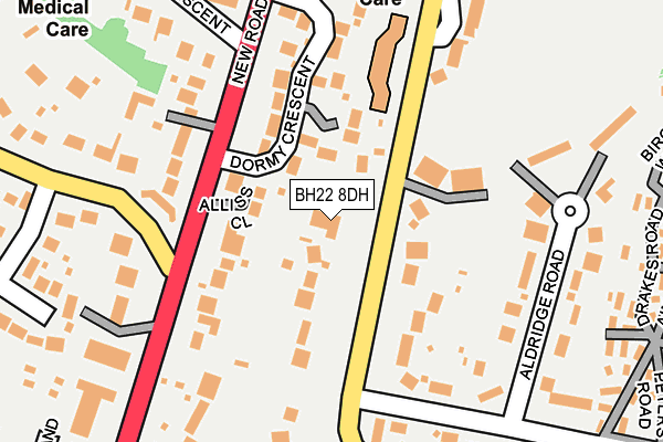 BH22 8DH map - OS OpenMap – Local (Ordnance Survey)