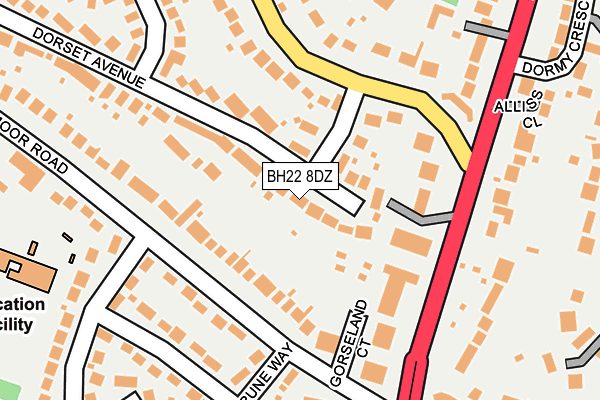 BH22 8DZ map - OS OpenMap – Local (Ordnance Survey)