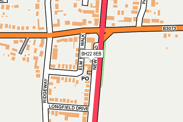 BH22 8EB map - OS OpenMap – Local (Ordnance Survey)