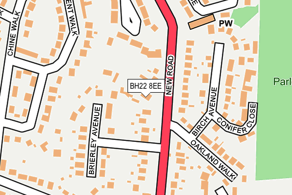 BH22 8EE map - OS OpenMap – Local (Ordnance Survey)