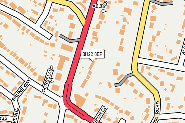 BH22 8EP map - OS OpenMap – Local (Ordnance Survey)