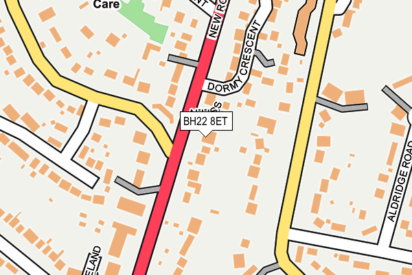 BH22 8ET map - OS OpenMap – Local (Ordnance Survey)