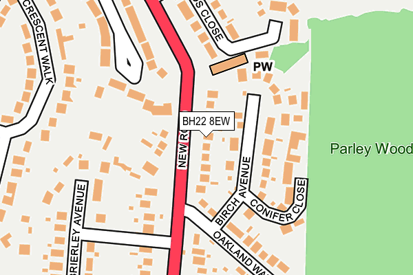 BH22 8EW map - OS OpenMap – Local (Ordnance Survey)