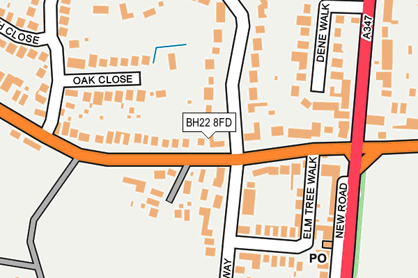 BH22 8FD map - OS OpenMap – Local (Ordnance Survey)