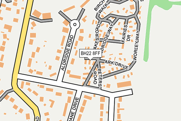 BH22 8FF map - OS OpenMap – Local (Ordnance Survey)