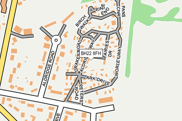 BH22 8FH map - OS OpenMap – Local (Ordnance Survey)