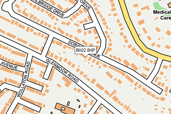 BH22 8HP map - OS OpenMap – Local (Ordnance Survey)