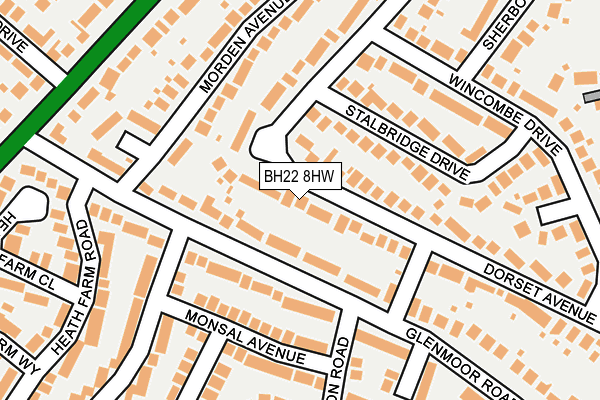 BH22 8HW map - OS OpenMap – Local (Ordnance Survey)