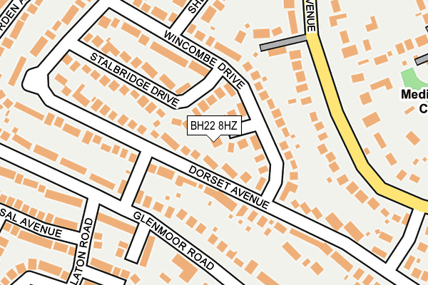 BH22 8HZ map - OS OpenMap – Local (Ordnance Survey)