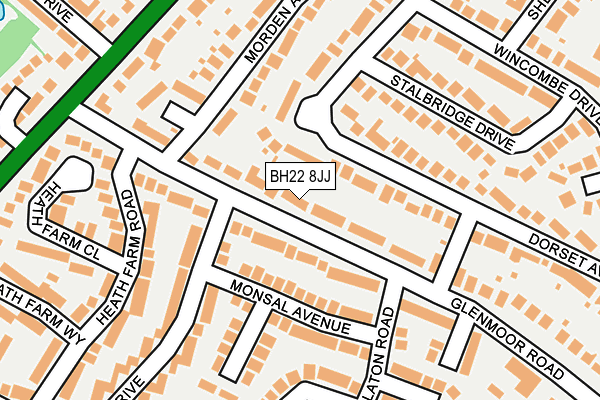 BH22 8JJ map - OS OpenMap – Local (Ordnance Survey)