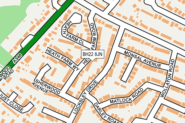 BH22 8JN map - OS OpenMap – Local (Ordnance Survey)