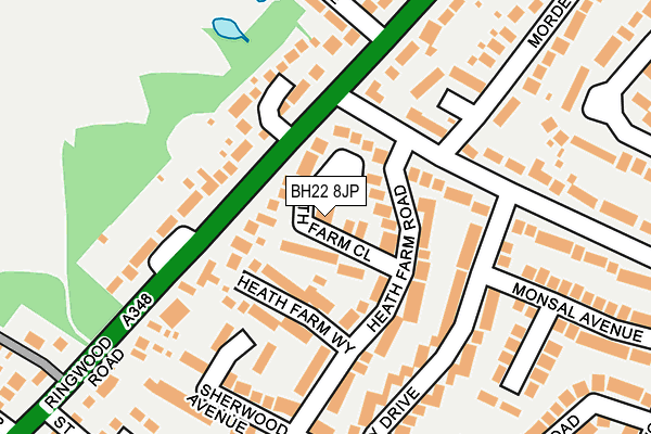 BH22 8JP map - OS OpenMap – Local (Ordnance Survey)